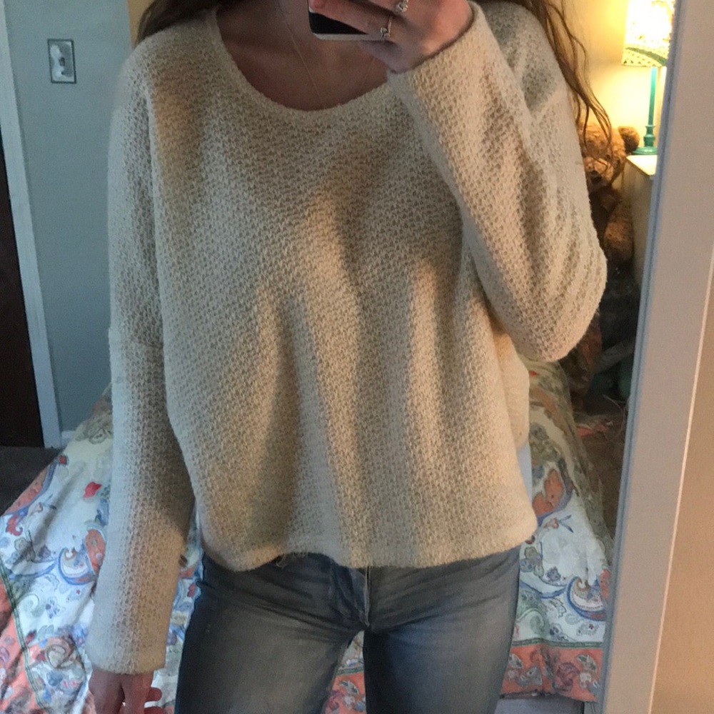 cream sweater